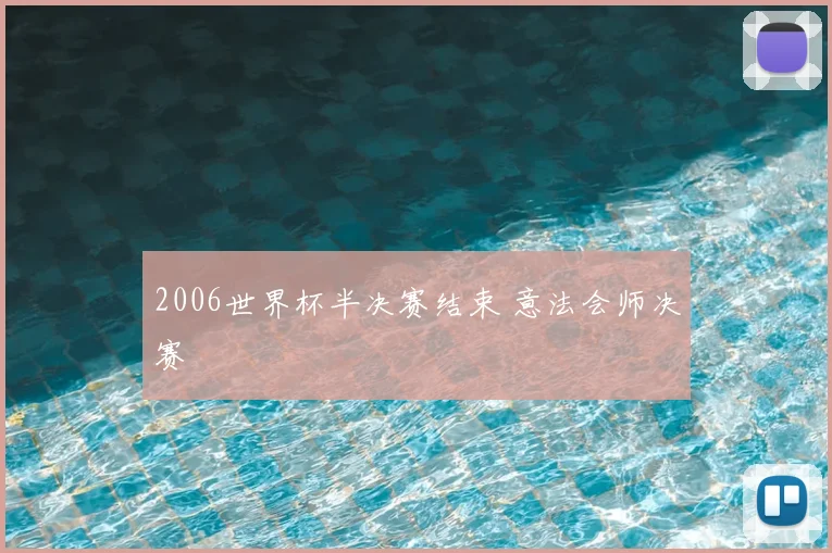 2006世界杯半决赛结束 意法会师决赛